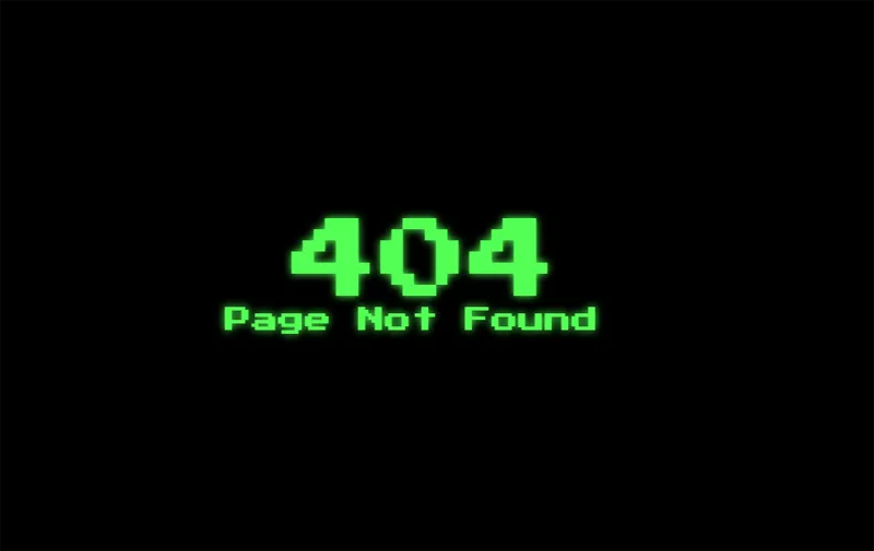 HTML黑色大气绿色发光字404错误页模板-星耀资源网
